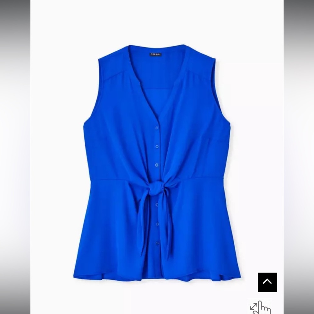 torrid Royal Blue Sleeveless Tie-Front Blouse